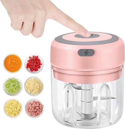 Electric Mini Garlic Chopper, 100ML Food Chopper Garlic Mincer USB, Portable Small Food Processor for Vegetables