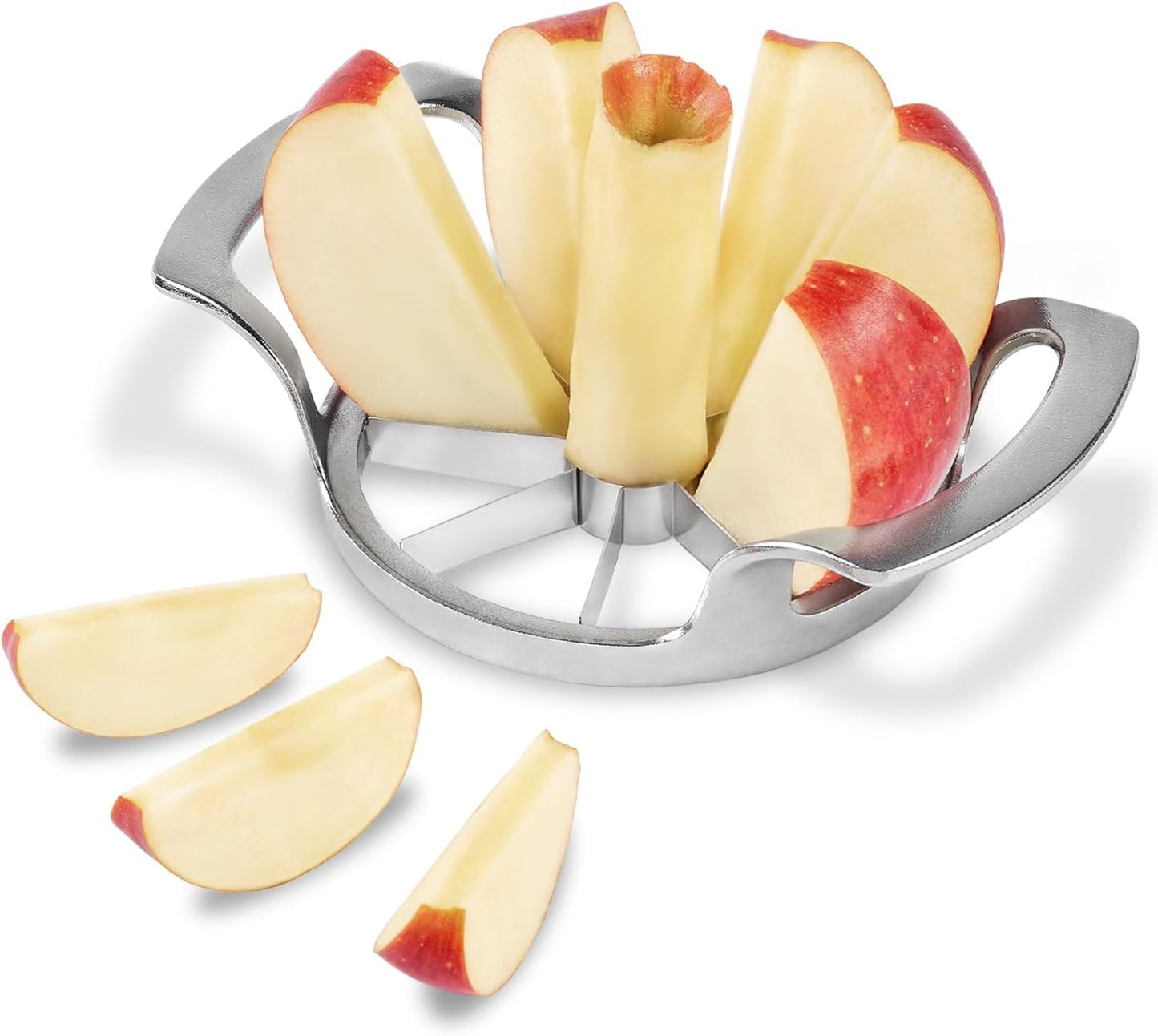 Apple Slicer and Corer, Basic Model with 12 Sharp Stainless Steel Blades - Zinc Alloy Case for Effortless Slicing & Coring