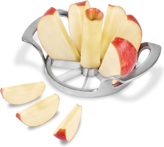Apple Slicer and Corer, Basic Model with 12 Sharp Stainless Steel Blades - Zinc Alloy Case for Effortless Slicing & Coring
