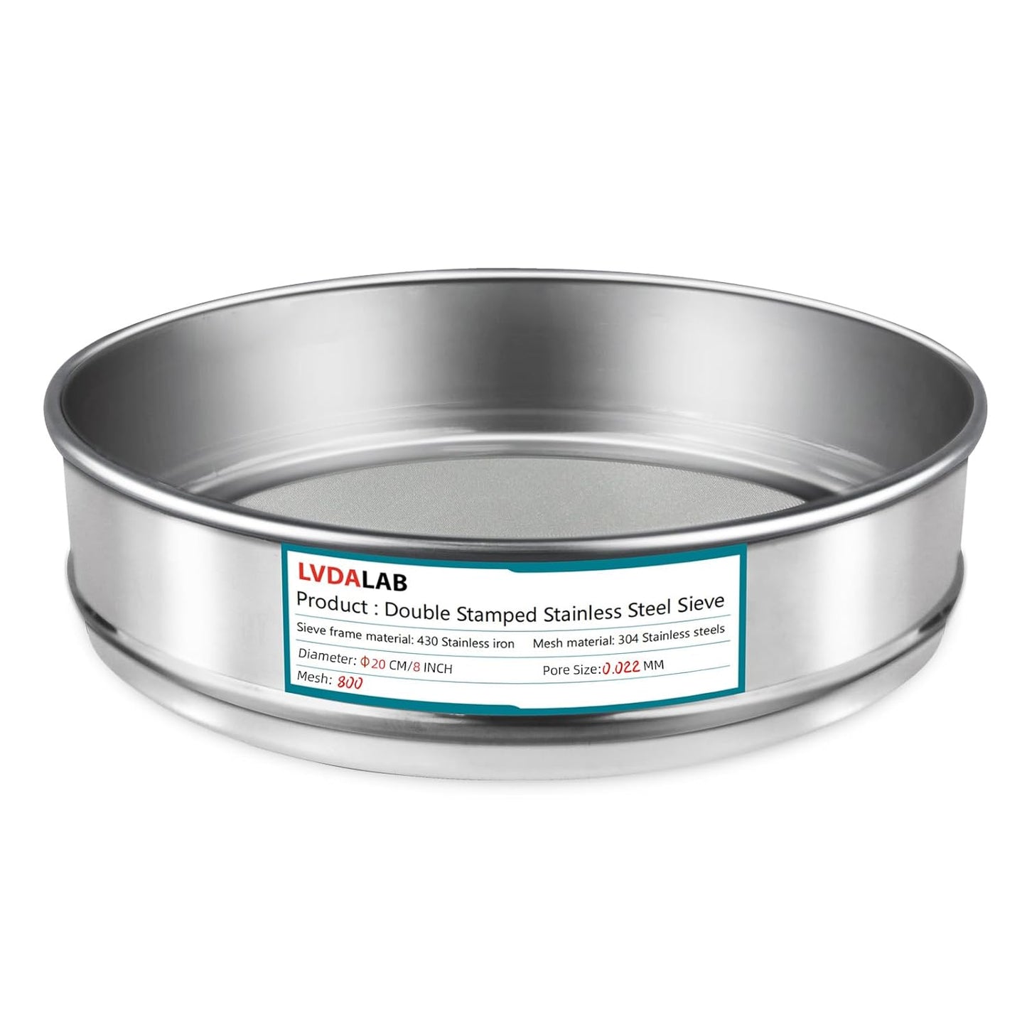 304 Stainless Steel Mesh Lab Sieve, 80 Mesh (0.2mm) Aperture Test Sieve, 7.9Inch(20cm) Diameter Economy Standard Analysis Sample Test Sieves for Industrial Laboratory Homes - Colors A
