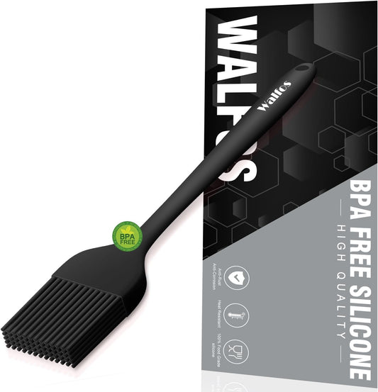 Walfos 600°F Heat Resistant Silicone Basting Brushes BPA Free Pastry Brush, Spread Oil Butter Sauce for BBQ Grill Baking Kitchen Cooking, Dishwasher Safe (2 SIZE)