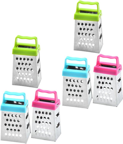 PRETYZOOM Mini Stainless Steel Cheese Grater Box with Non-Slip Handle Multipurpose Hand Grater for Cheese Garlic Ginger and Vegetable Slicing Compact 2.63 Inch Kitchen Shredder Set of 30