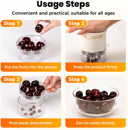 7-Hole Cherry Pitter Tool, 2026 Upgraded Cherry Pitter Tool Pit Remover, with Splatter Protector, Quick Release, Portable Cherry Pitting Tool, Cherry Seed Remover For Making Cherry Jam (Black)