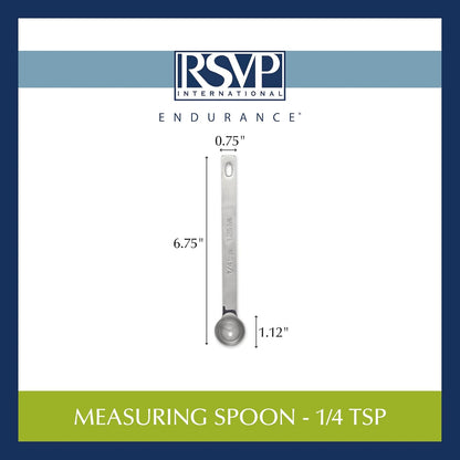 RSVP International Endurance Kitchen Collection Open Stock Measuring Spoon, Stainless Steel, Dishwasher Safe, 0.5-Teaspoon