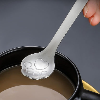 3 Pcs Cat Paw Spoon Stainless Steel Cat Paw Coffee Spoons Milk Drink Stirring Spoon Cat Cartoon Dessert Spoons Set for Ice Cream Coffee Milkshakes Juice Tea