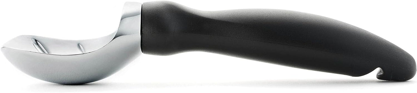 Spring Chef Heavy Duty Ice Cream Scoop with Comfortable Handle - Professional Ice Cream Scooper for Gelato, Sorbet, Cookie Dough, Melon, Frozen Yogurt - Dishwasher Safe Metal Kitchen Tool - Black