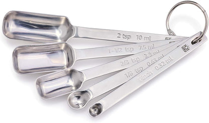 King Arthur Baking Company Odd-Sized Measuring Spoons, 18/8 Stainless Steel, 5-Piece Set, Precision Measures, For Baking And Cooking