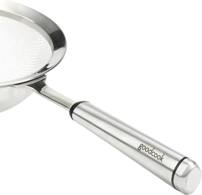 GoodCook Gourmet 6-inch Hand Strainer, Stainless Steel Diamond Shaped Ergonomic Handle with Hang Loop