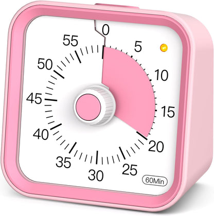 Visual Timer for Kids with Pause Function, 60 Minute Countdown Timer for Kids Desk Study, Teaching, Kitchen Cooking, Office Meetings, Time Management for ADHD (White)