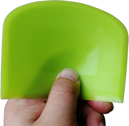 ALLTOP Bowl Spatula & Bench Scraper,Flexible Plastic Multipurpose Kitchen Pastry Cutter Tool,Food Scrappers for Bread Dough Baking Cake Fondant Icing,Set of 2 Pieces - White,Green