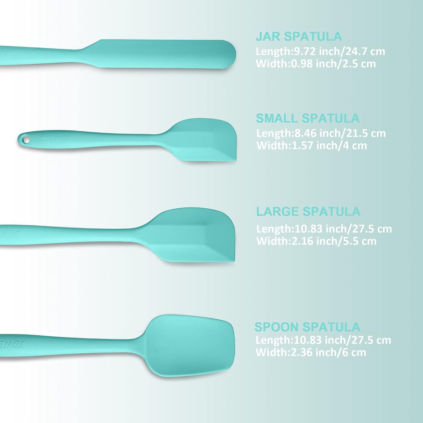 4 Piece Silicone Spatula Set, Flexible Heat Resistant Non-scratch Baking Cooking Rubber Spatulas with Stainless Steel Core, Orange