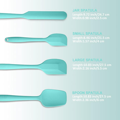 4 Piece Silicone Spatula Set, Flexible Heat Resistant Non-scratch Baking Cooking Rubber Spatulas with Stainless Steel Core, Orange