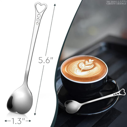 6 PCs Ceramic Handle Coffee Spoons Set – 6.1" Small Dessert Spoons with Floral Design – Stainless Steel Tea & Dessert Sugar Spoon for Coffee Bar, Espresso, Hot Drinks | Kitchen Gift Set for Women