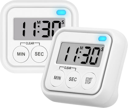 Timer, Kitchen Timers for Cooking Classroom Timer for Kids Teachers Magnetic Digital Timers 2 Pack, Pink