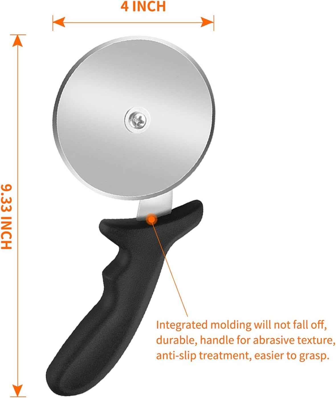 Yinghezu Pizza Cutter Wheel, Stainless Steel Slicer, 9.33-Inch Super heavy 173g, Sharp funny Classic Cutters, Kitchen Gadget with finger guard protects, For Pizza Lovers for easy dishwasher cleaning