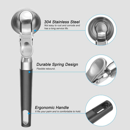PATIKIL 4 Ounce Ice Cream Scoop with Trigger, 2 Pcs Stainless Steel Portion Cookie Scoop with Thumb Trigger for Cookie Dough Cupcake Batter Baking, Black
