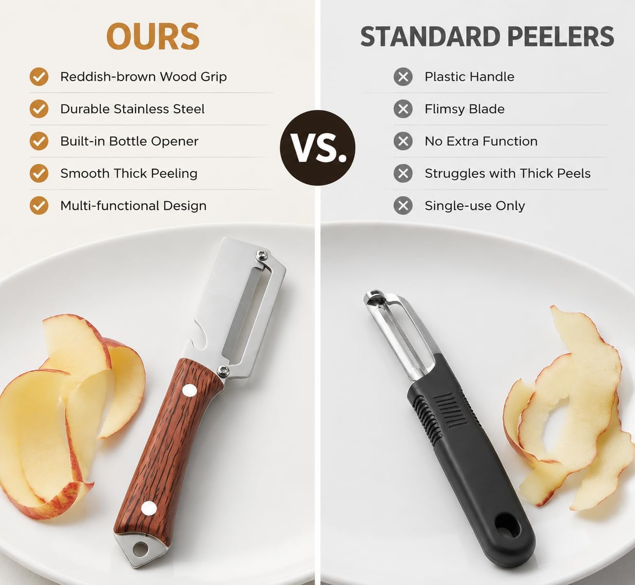 2026 New Upgrade Multifunctional Stainless Steel Vegetable Peeler with Built-In Bottle Opener Kitchen Gadget for Peeling Potato, Carrot, Pumpkin, and Fruit (2pcs)