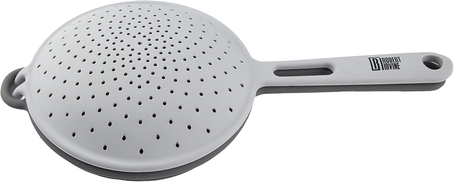 Cambridge Robert Irvine 2-in-1 Collapsible Colander, 0, BLACK