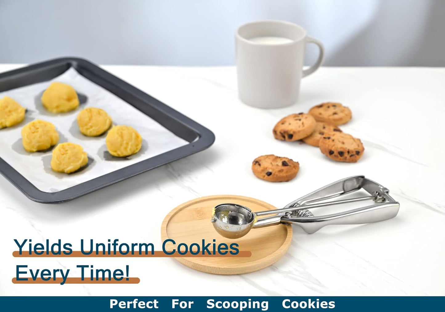 Professional 18/8 Stainless Steel Medium Cookie Scoop, Size 40