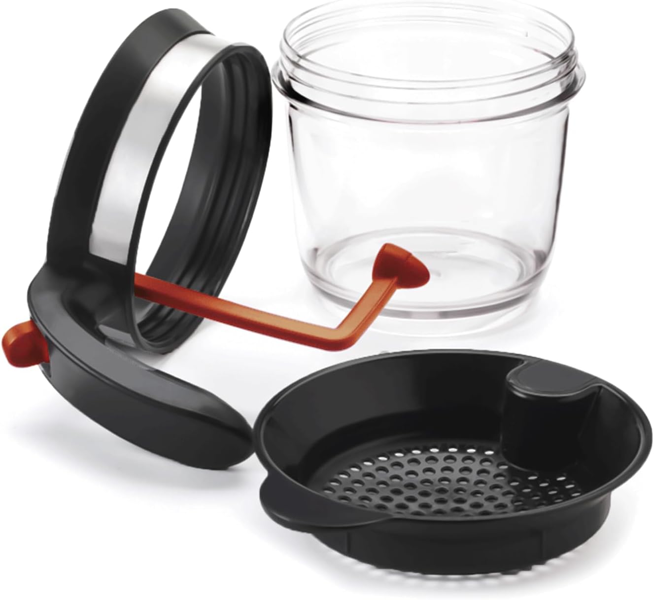 IVYHOME 4 Cups Plastic Fat Separator with Bottom Release, Gravy Separator for Cooking, Soup&Oil Grease Strainer Measuring Cup, Kitchen Gadgets Fat Skimmer Packaged with a Garlic Press