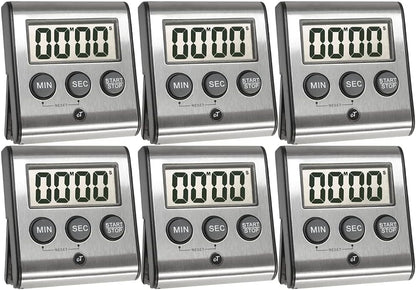Elegant Digital Kitchen Timer, Stainless Steel Model eT-23, Super Strong Magnetic Back, Loud Alarm, Large Display, Auto Memory, Auto Shut-Off by eTradewinds