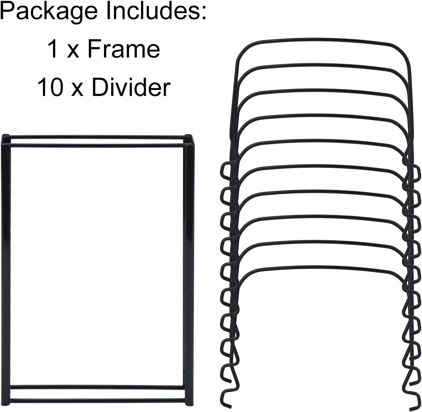 Toplife Pot Lids Organizer Rack for Cabinet and Countertop, 7+ Pan Lids and Bakeware Organizer Rack Holder with 7 Adjustable Compartments - Brown