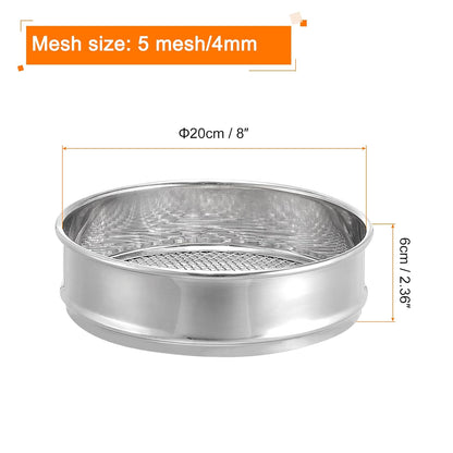 PATIKIL 35 Mesh Lab Sieve, 8" Diameter Test Sieve 304 Stainless Steel Wire Cloth (0.5mm) for Industrial Laboratory