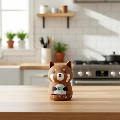 Mechanical Kitchen Timer,Cute,Novelty,60 Minutes Manual Countdown,Kitchen Classroom Learning Cooking (Orange Fox)