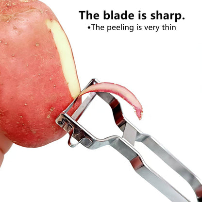 Y Stainless Steel Vegetable Peeler for Kitchen, All Metal Apple Potato Peeler with Eyes Remover, 90° Swivel Sharp Double-Sided Blade, Fruit Carrot Peeler