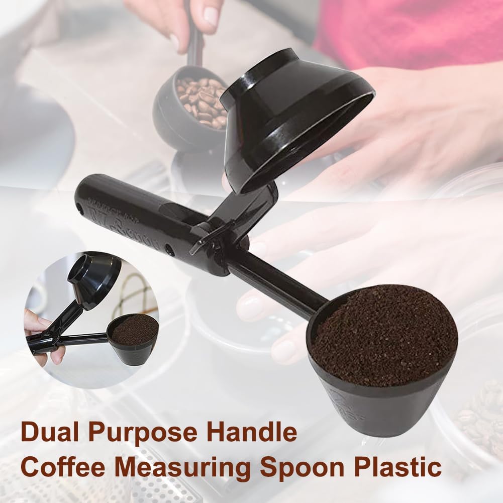 2PCS Coffee Measuring Scoop & Funnel, Refillable Ground Coffee Measuring Funnel Scooper with Long Handle Measure Spoon For Reusable K Cup Espresso Protein Powder Grinding Pressing
