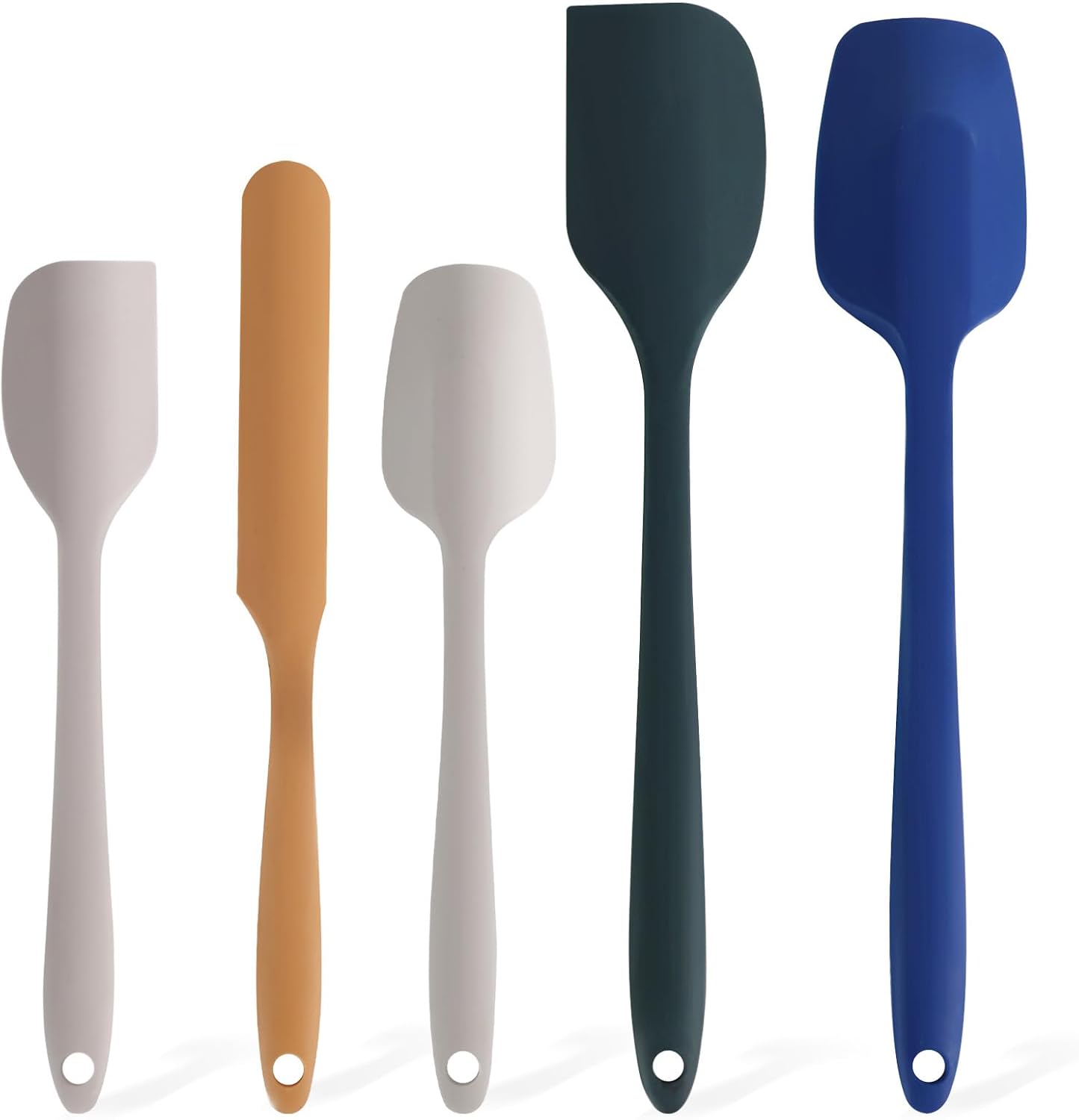 Premium 5-Piece Silicone Spatula Set, 446°F Heat Resistant for Nonstick Cookware & Baking, Food Grade, Hand Wash Recommended