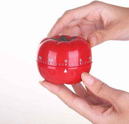1Pcs Kitchen 60 Minutes Timer, 360 Degree Rotating Tomato Shaped Alarm Timer, Kitchen Cooking Clock, Portable Loud Alarm Counters Reminder for Home Cooking Baking