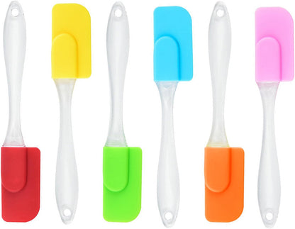 ZukoCert 6 Piece Mini Silicone Spatula Set, Small Heat-Resistant Rubber Spatulas for Baking, Cooking, Mixing, Non-Stick Kitchen Tools for Cooking & Baking