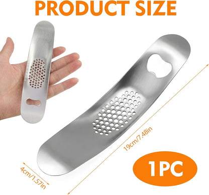 Garlic Press, Stainless Steel Garlic Mincer with Bottle Opener - Garlic Rocker Mincer Press Dishwasher Safe Compact & Durable Tool for Home Cooking