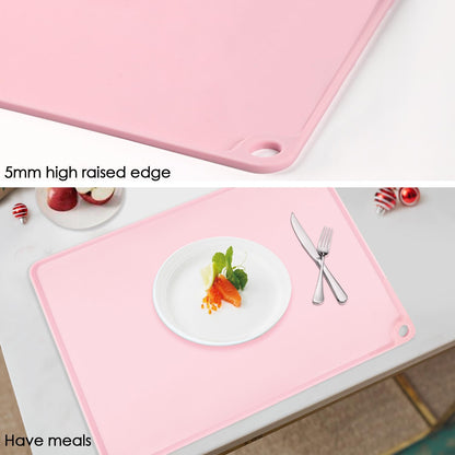 Standard Silicone Mat,Black Baking Mat-Food Grade Kids Dinner Table Placemat Non Slip Counter Mat with Raised Edges Heat Resistant Mat for Air Fryer Nonstick Pastry Dough Mat(1 Pack 23.6'' x 15.7'')