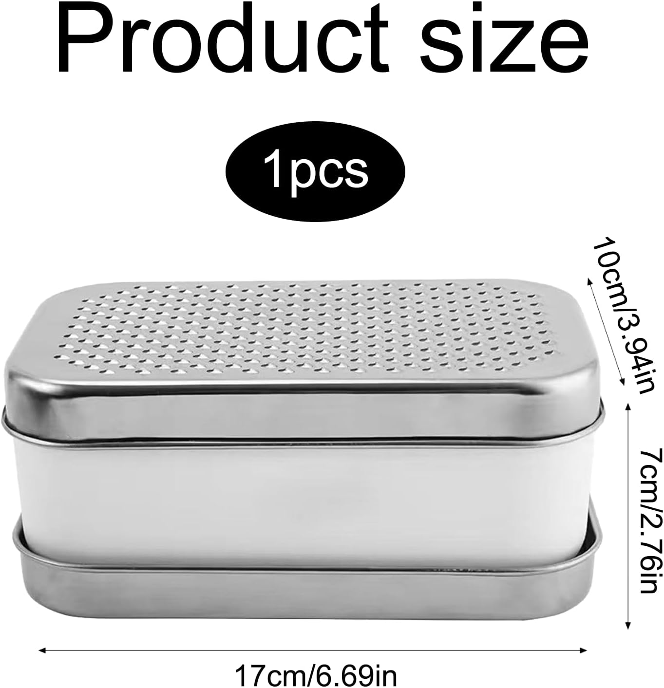 Cheese Grater With Container Box,Grater Cheese Shredder,2 In1 Fruit Vegetable Chopper Onion Choppers,Perfect For Hard Parmesan Or Soft Cheddar Cheeses,Ginger,Butter,Vegetables Etc(White)