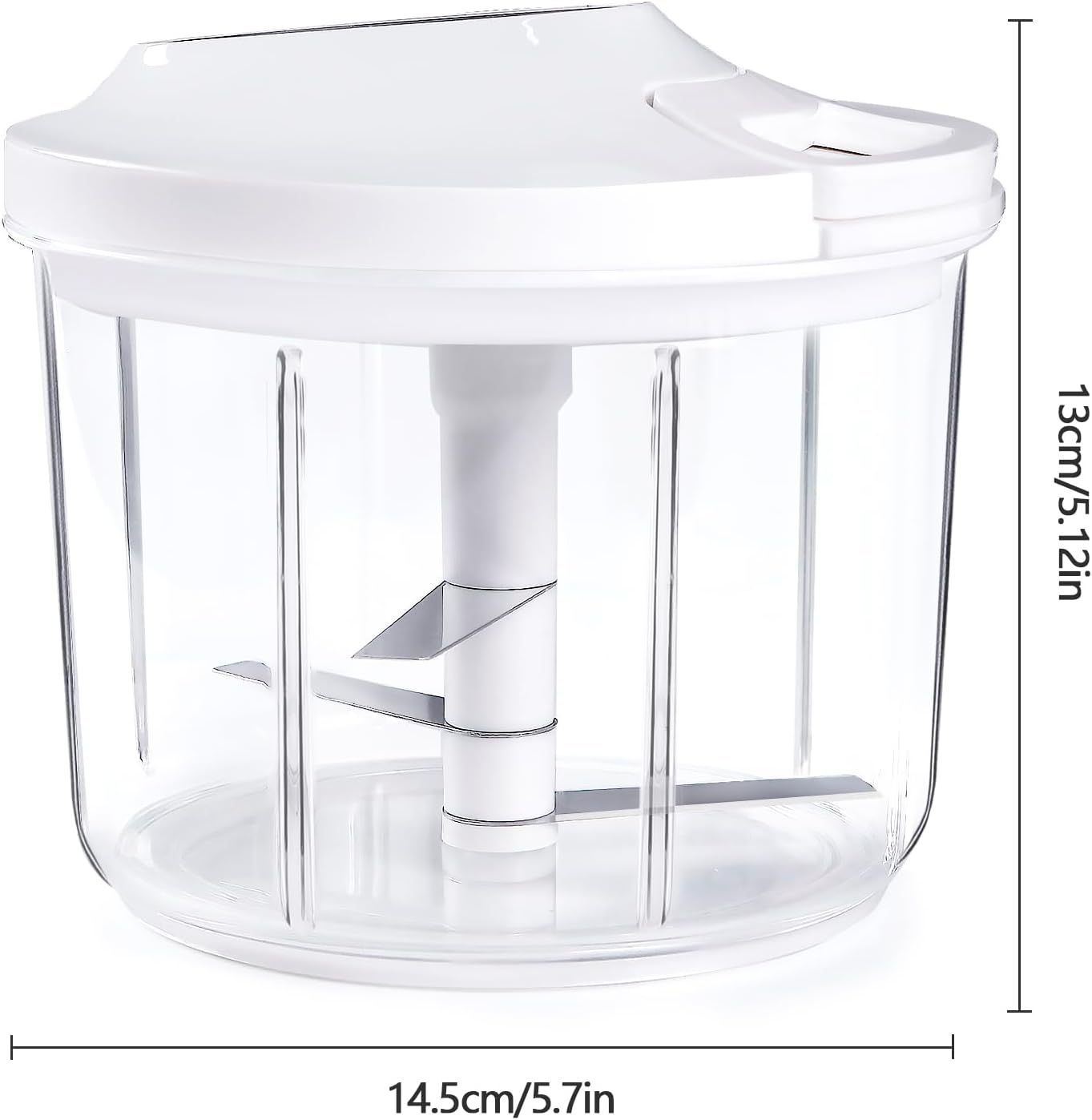 Manual Food Processor 1000ML Large Capacity Pull String Vegetable Chopper Onion Cutter for Salsa Nuts Pesto Herbs Easy to Clean Kitchen Gadget Black