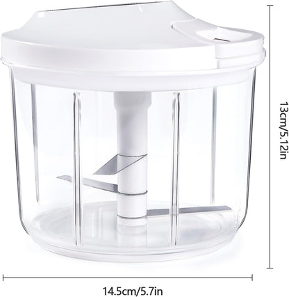 Manual Food Processor 1000ML Large Capacity Pull String Vegetable Chopper Onion Cutter for Salsa Nuts Pesto Herbs Easy to Clean Kitchen Gadget Black