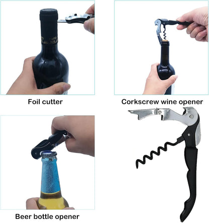 Otstar Jar Opener & Bottle Opener Set for Weak Hands - Multi-Function Kitchen Opener Tool for Seniors with Arthritis, Elderly - Includes Jar Lid Gripper Pad, Corkscrew Opener