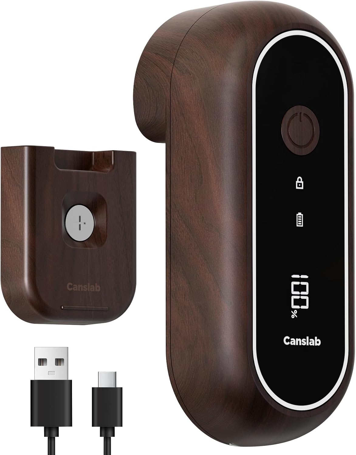 Canslab Turbo Rechargeable Can Opener - Professional Grade Blade, Auto-Stop, LED Battery Life Display, Wall-mountable, Side Cut Electric Can Opener for Smooth Edge, Hands-free Operation,USB-C Charging