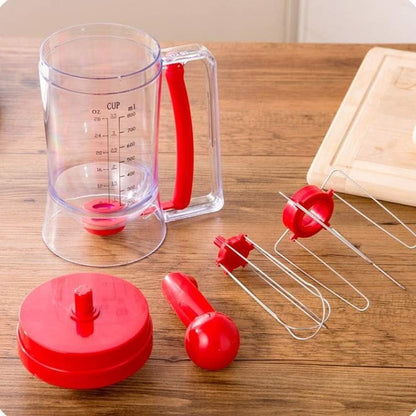 Pancake & Cupcake Mixer and Batter Dispenser Perfect Baking Tool Bakeware Maker with Measuring Label