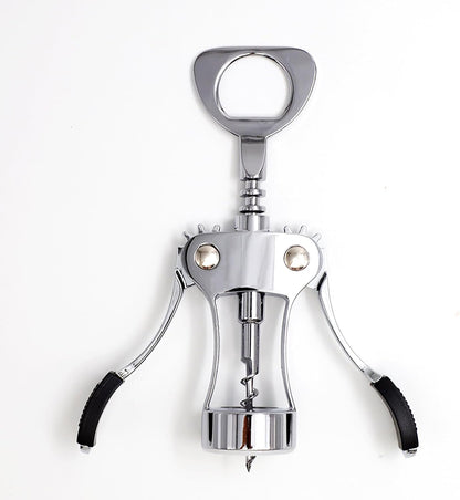 Generic Zinc Alloy Wing Corkscrew Wine Bottle Opener, Silver