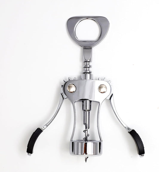 Generic Zinc Alloy Wing Corkscrew Wine Bottle Opener, Silver