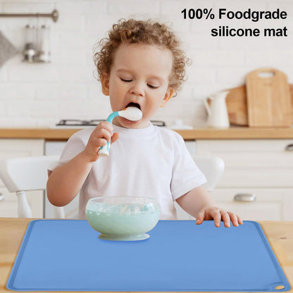 Standard Silicone Mat,Black Baking Mat-Food Grade Kids Dinner Table Placemat Non Slip Counter Mat with Raised Edges Heat Resistant Mat for Air Fryer Nonstick Pastry Dough Mat(1 Pack 23.6'' x 15.7'')