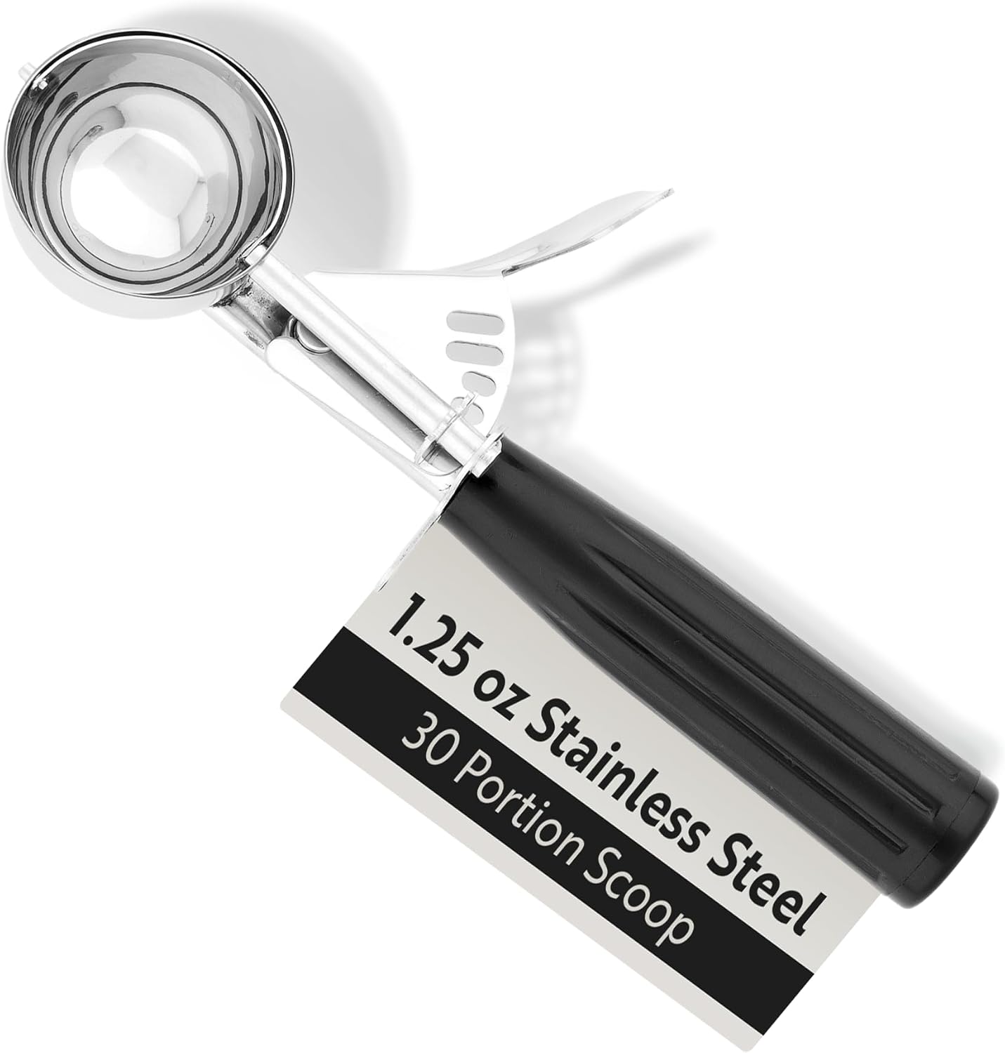 Restaurantware Met Lux 2 Ounce Portion Scoop 1 Trigger Release Cookie Scoop - With Yellow Handle Stainless Steel Disher For Portion Control Scoop Cookie Dough Cupcake Batter Or Ice Cream