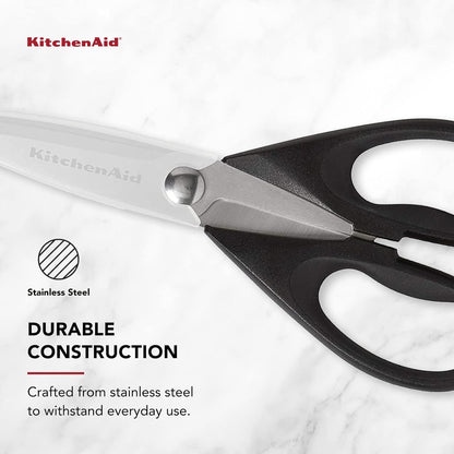 KitchenAid Multipurpose Shear Set, Versatile Scissors with Nutcracker, Bottle Opener, Ergonomic Handles with Protective Blade Covers, 2 Piece
