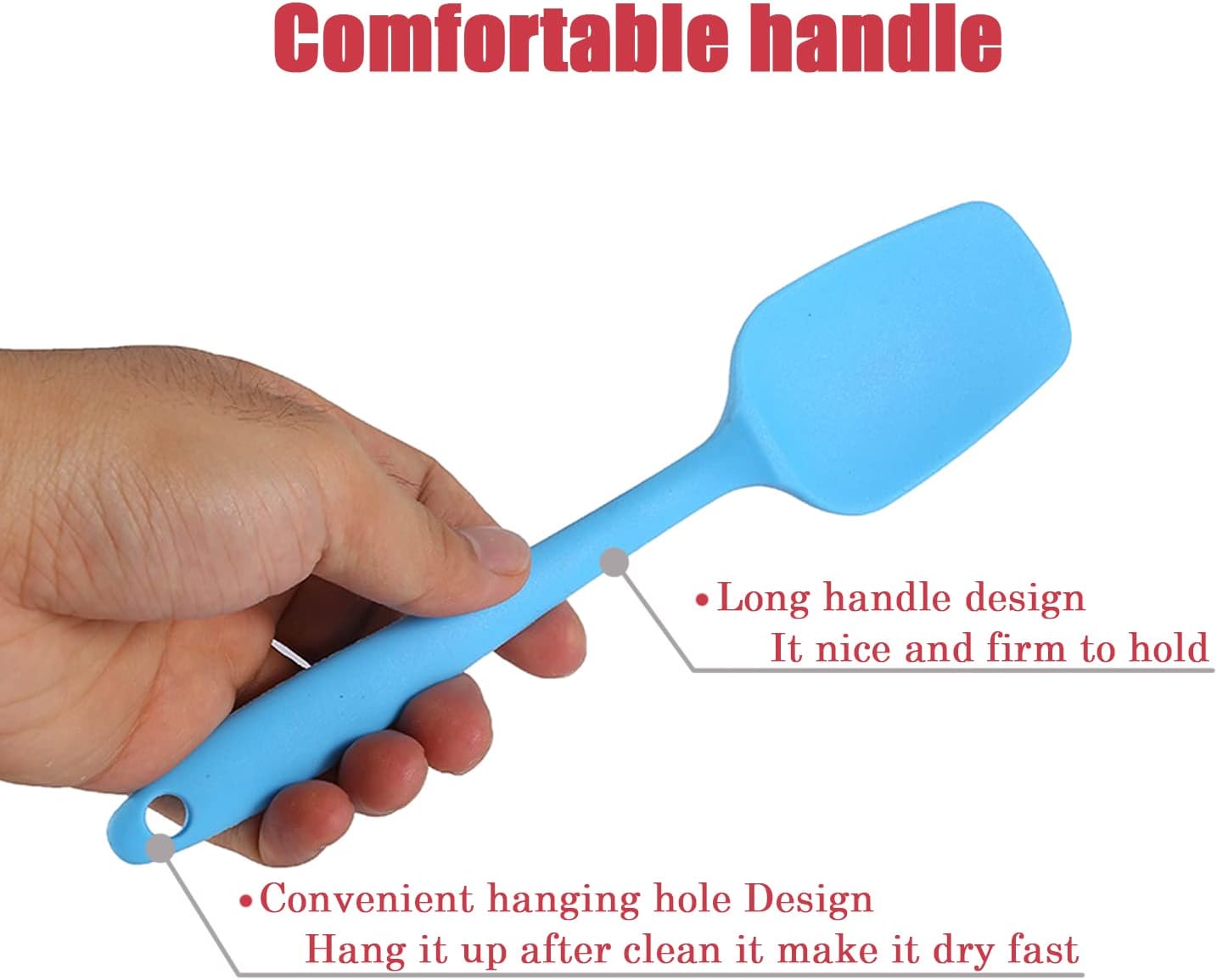 Silicone Spatula Set, Rubber Spoon Spatula for Baking, Heat Resistant Cooking Utensil, Flexible Silicone Spoon Baking Mixing Tool Cooking Gadget (4-Piece)