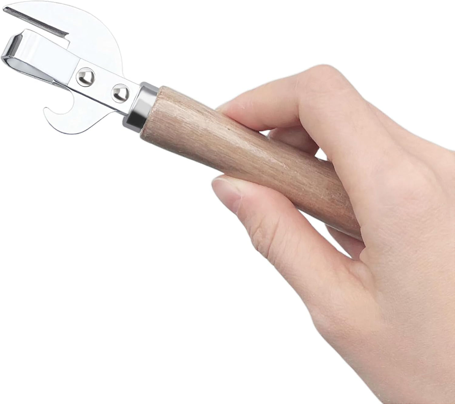 3Pcs Stainless Steel Can Opener,Traditional Smooth Edge Manual Hand Held Can Opener,Kitchen Stab Can & Tin Opener and Corkscrew for Women Gift