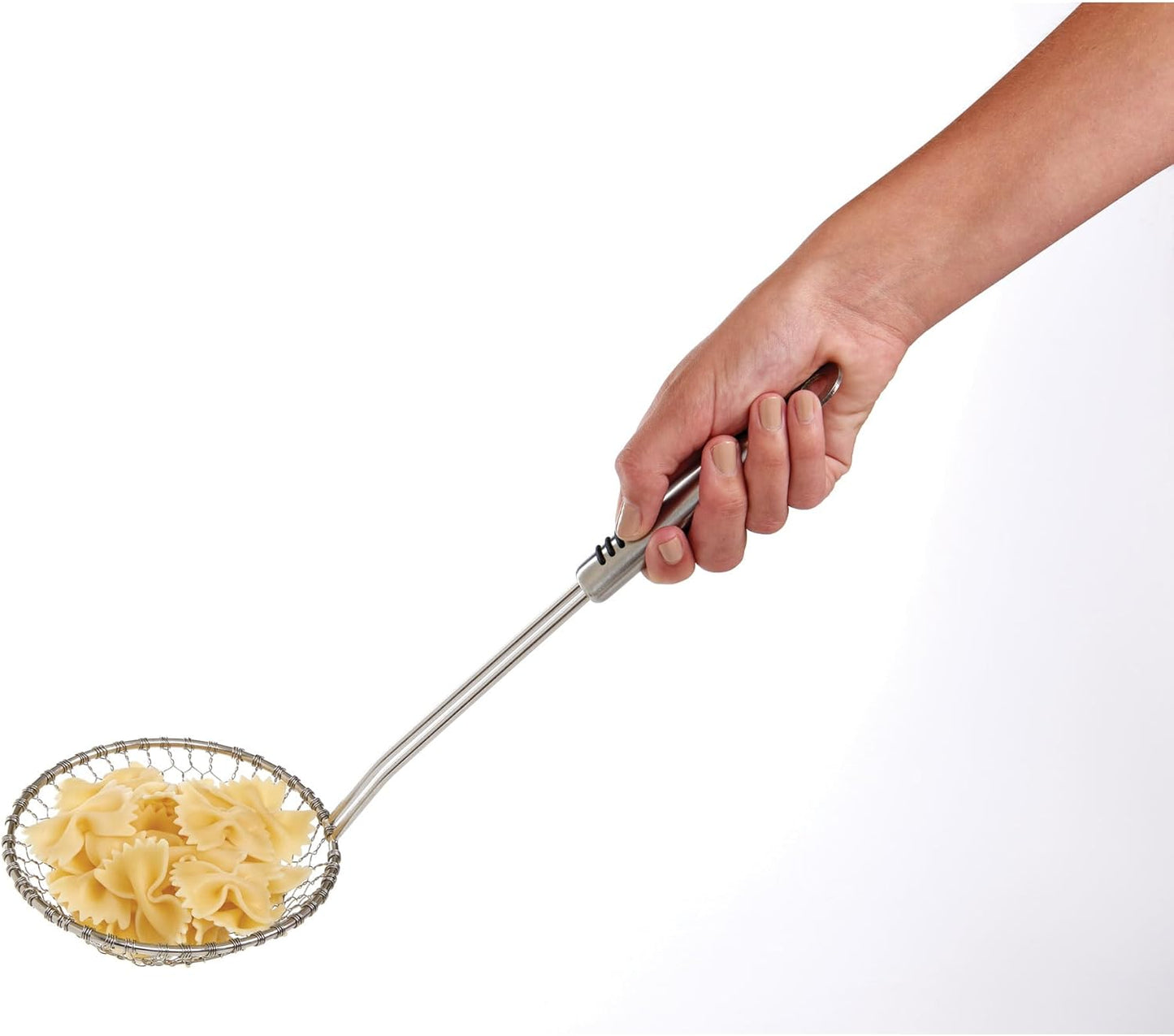 Helen's Asian Kitchen Spider Strainer, 5-Inch Stainless Steel Mesh Basket With Bamboo Handle, For Noodles, Dumplings, Wontons, Deep Frying, And Draining Tasks
