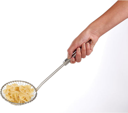 Helen's Asian Kitchen Spider Strainer, 5-Inch Stainless Steel Mesh Basket With Bamboo Handle, For Noodles, Dumplings, Wontons, Deep Frying, And Draining Tasks